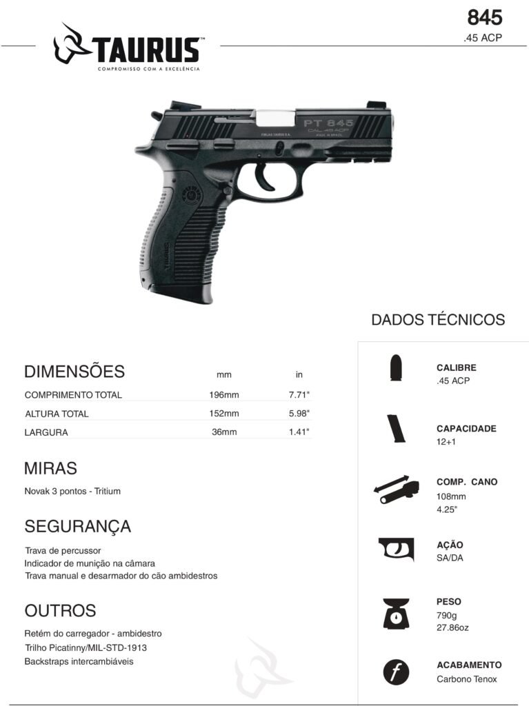 Pistola Taurus 845, comprar armas, venda de armas, comprando arma, armas paraguai, armas no paraguai, arma no paraguai